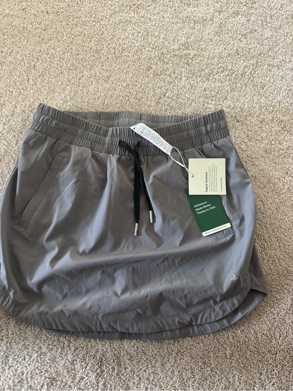 Halara Slate Gray Elastic Waist Active Skort with Drawstring